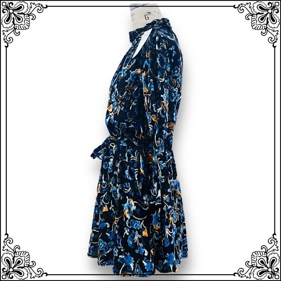 FRENCH CONNECTION Avery Burnout Velvet Keyhole Mini Dress - Size 6 / NWT - Picture 6 of 12